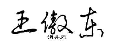 曾庆福王傲东草书个性签名怎么写