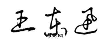曾庆福王东迅草书个性签名怎么写