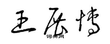 曾庆福王展博草书个性签名怎么写