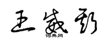 曾庆福王威斯草书个性签名怎么写