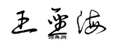 曾庆福王圣海草书个性签名怎么写