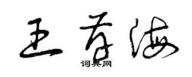 曾庆福王存海草书个性签名怎么写