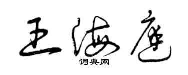 曾庆福王海庭草书个性签名怎么写