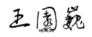 曾庆福王园巍草书个性签名怎么写