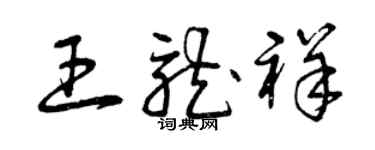 曾庆福王龙祥草书个性签名怎么写