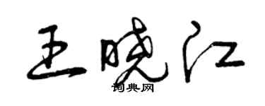曾庆福王晓江草书个性签名怎么写