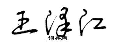 曾庆福王泽江草书个性签名怎么写