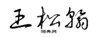曾庆福王松翰草书个性签名怎么写