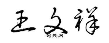 曾庆福王文祥草书个性签名怎么写