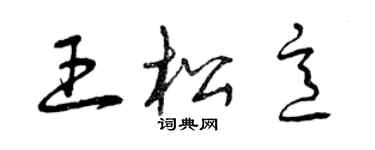 曾庆福王松意草书个性签名怎么写