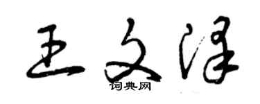 曾庆福王文泽草书个性签名怎么写