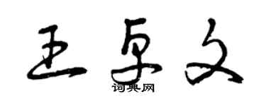 曾庆福王卓文草书个性签名怎么写