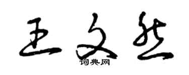曾庆福王文然草书个性签名怎么写