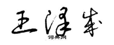 曾庆福王泽成草书个性签名怎么写
