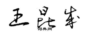 曾庆福王昆成草书个性签名怎么写