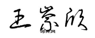 曾庆福王崇欣草书个性签名怎么写