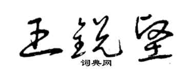 曾庆福王锐坚草书个性签名怎么写
