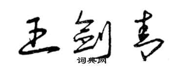 曾庆福王剑青草书个性签名怎么写