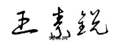 曾庆福王素锐草书个性签名怎么写
