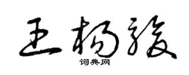 曾庆福王杨骏草书个性签名怎么写