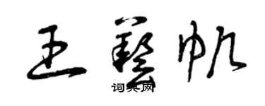 曾庆福王艺帆草书个性签名怎么写