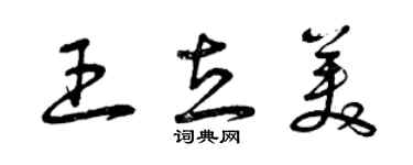 曾庆福王立美草书个性签名怎么写