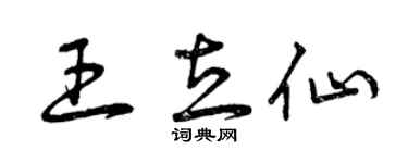 曾庆福王立仙草书个性签名怎么写