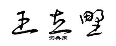 曾庆福王立野草书个性签名怎么写