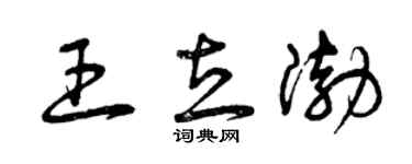 曾庆福王立渤草书个性签名怎么写