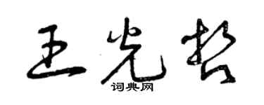 曾庆福王光哲草书个性签名怎么写