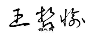 曾庆福王哲愉草书个性签名怎么写