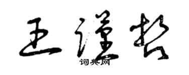 曾庆福王谨哲草书个性签名怎么写