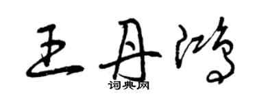 曾庆福王丹鸿草书个性签名怎么写