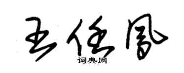 朱锡荣王任凤草书个性签名怎么写