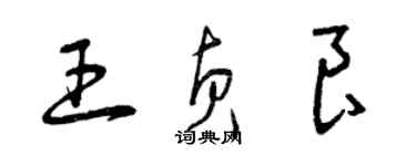 曾庆福王贞良草书个性签名怎么写