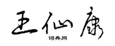 曾庆福王仙康草书个性签名怎么写