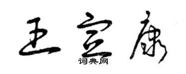 曾庆福王宣康草书个性签名怎么写