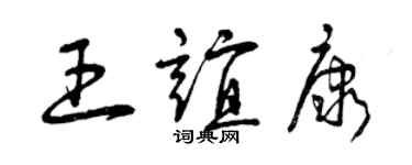 曾庆福王谊康草书个性签名怎么写