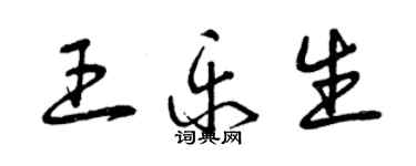 曾庆福王乐生草书个性签名怎么写