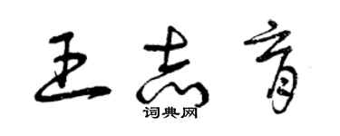 曾庆福王志育草书个性签名怎么写