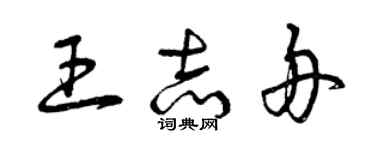 曾庆福王志舟草书个性签名怎么写