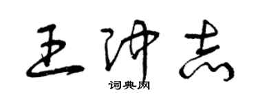 曾庆福王冲志草书个性签名怎么写