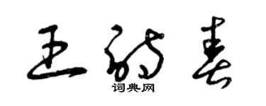 曾庆福王诗春草书个性签名怎么写