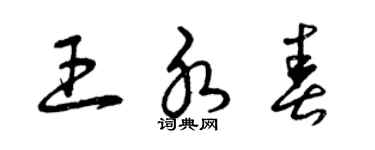 曾庆福王水春草书个性签名怎么写
