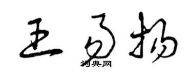 曾庆福王易扬草书个性签名怎么写