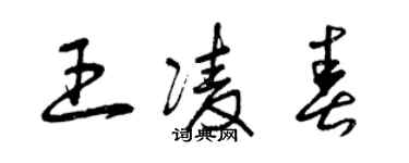 曾庆福王凌春草书个性签名怎么写