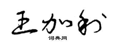 曾庆福王加利草书个性签名怎么写