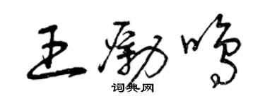 曾庆福王励鸣草书个性签名怎么写