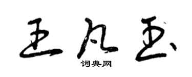 曾庆福王凡玉草书个性签名怎么写