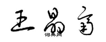 曾庆福王晶齐草书个性签名怎么写